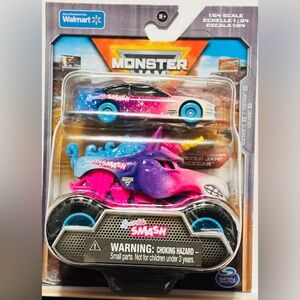 Monster Jam Sparkle Smash Monster Truck & Matching Car